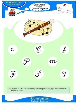 Çocuklar İçin F Sesi Çalışma Sayfaları 